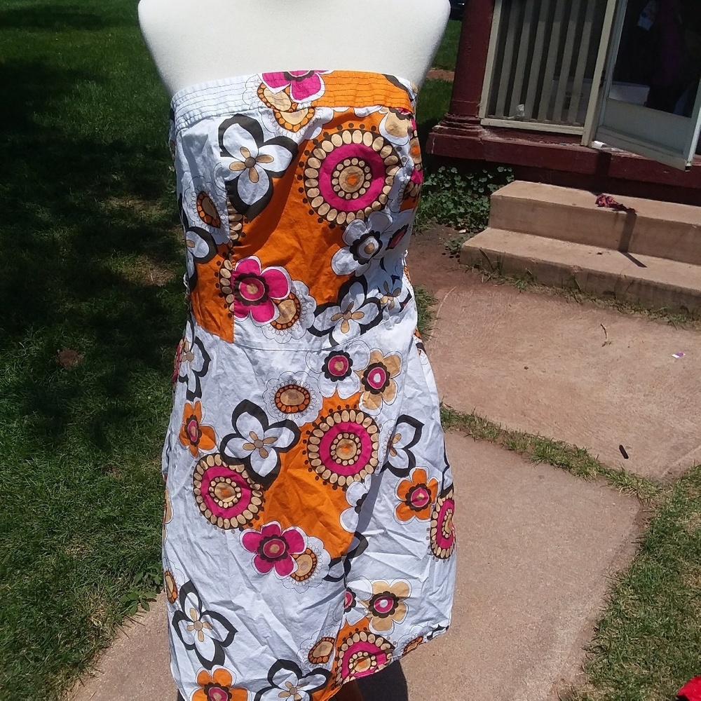 Torrid Floral Halter Top Dress 18 Floral Orange